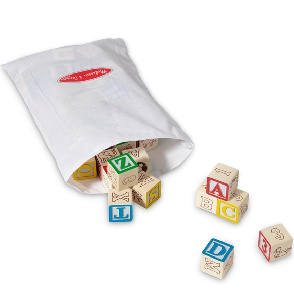 Melissa & Doug Wooden ABC 123 Blocks - Multicolor 50 PC - Picture 4 of 7